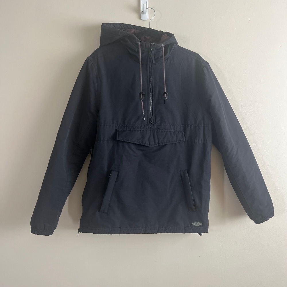 CPO Provisions Urban Outfitters Anorak Jacket Black Quilted Lined Pullover S